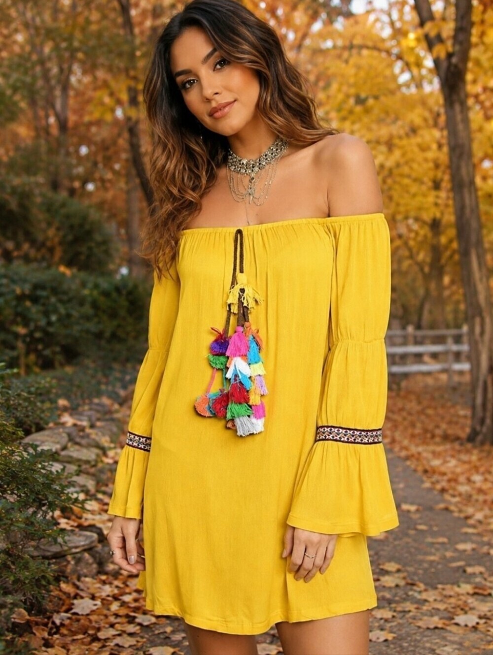 💋sexy💋MUSTARD OFF SHOULDER DRESS
